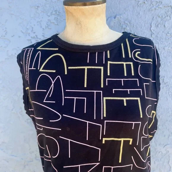 Gianfranco Ferre Jeans T-Shirt Blouse women Xl Y2k Designer Sleeveless top - Picture 5 of 13